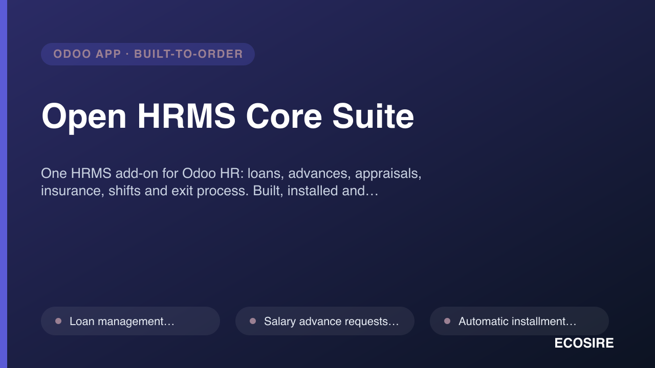 Open HRMS Core Suite — SaaS Tools Module for Odoo