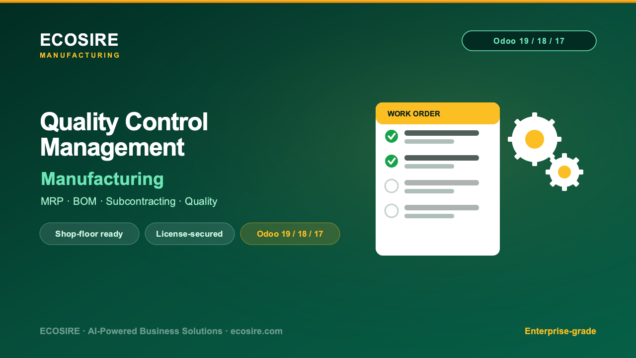 Quality Control Management — Module for Odoo