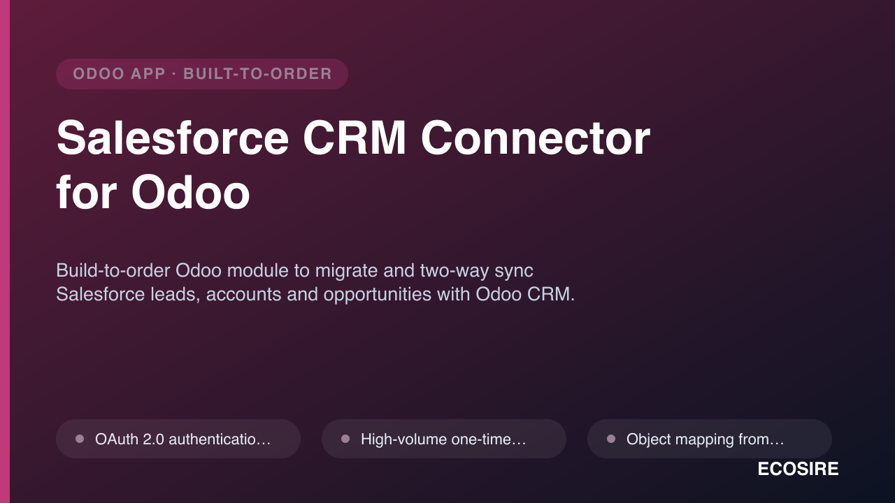 Salesforce Tool Module Salesforce CRM Connector for Odoo — SaaS Tools Module for Odoo