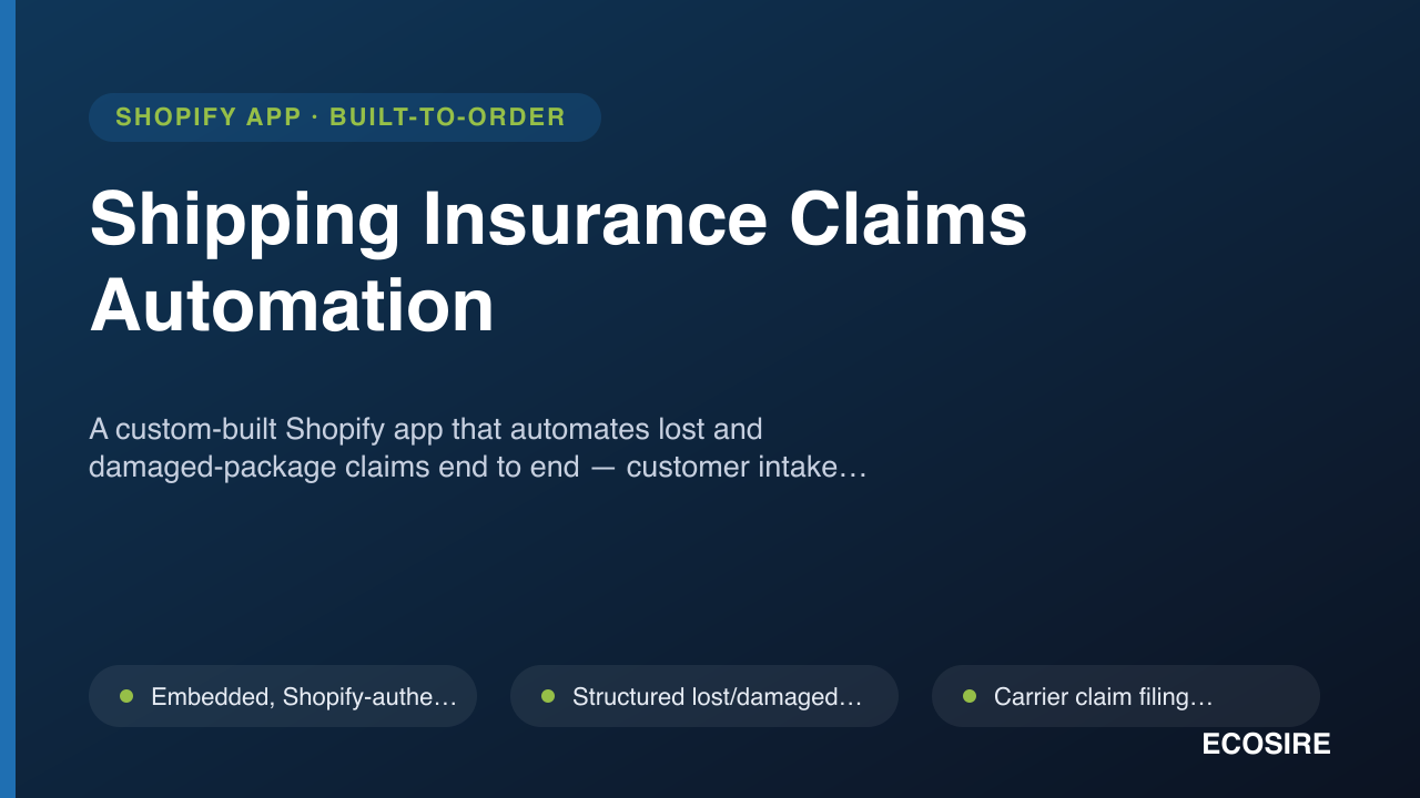 Shipping Insurance Claims Automation — Multichannel & PIM Tools Module ...