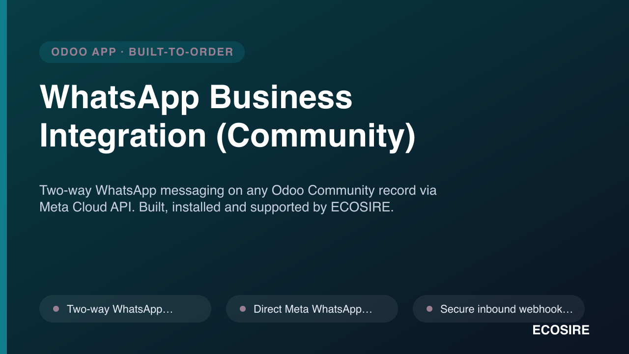 WhatsApp Business Integration (Community) — SaaS Tools Module for Odoo